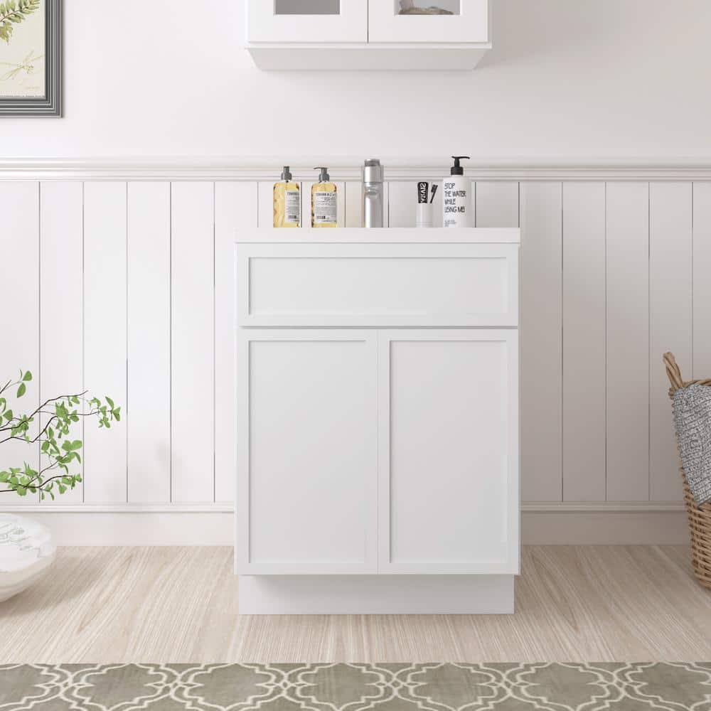 Vanity Art 24 in. W x 21 in. D x 32.5 in. H 2-Doors Bath Vanity Cabinet without Top in White