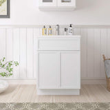 Vanity Art 24 in. W x 21 in. D x 32.5 in. H 2-Doors Bath Vanity Cabinet without Top in White