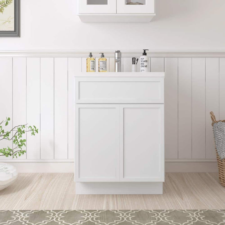 Vanity Art 24 in. W x 21 in. D x 32.5 in. H 2-Doors Bath Vanity Cabinet without Top in White