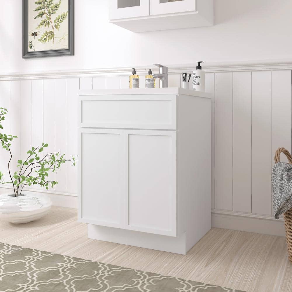 Vanity Art 24 in. W x 21 in. D x 32.5 in. H 2-Doors Bath Vanity Cabinet without Top in White