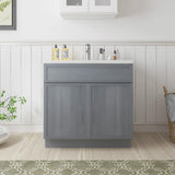 Vanity Art 30 in. W x 21 in. D x 32.5 in. H 2-Doors Bath Vanity Cabinet without Top in Smoky Gray