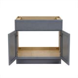 Vanity Art 33 in. W x 21 in. D x 32.5 in. H 2-Doors Bath Vanity Cabinet without Top in Smoky Gray