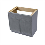 Vanity Art 33 in. W x 21 in. D x 32.5 in. H 2-Doors Bath Vanity Cabinet without Top in Smoky Gray