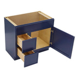 Vanity Art 36 in. W x 21 in. D x 32.5 in. H 2-Left Drawers Bath Vanity Cabinet without Top in Blue