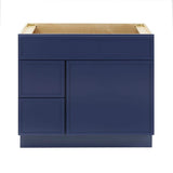 Vanity Art 36 in. W x 21 in. D x 32.5 in. H 2-Left Drawers Bath Vanity Cabinet without Top in Blue