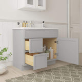 Vanity Art 36 in. W x 21 in. D x 32.5 in. H 2-Left Drawers Bath Vanity Cabinet without Top in Gray