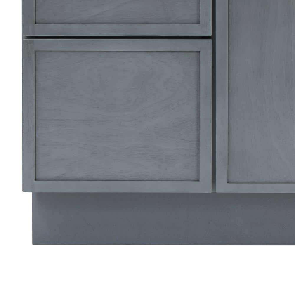 Vanity Art 36 in. W. x 21 in. D x 32.5 in. H 2-Left Drawers Bath Vanity Cabinet without Top in Smoky Gray