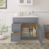 Vanity Art 36 in. W. x 21 in. D x 32.5 in. H 2-Left Drawers Bath Vanity Cabinet without Top in Smoky Gray