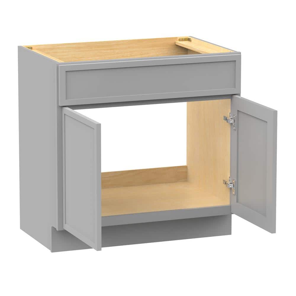 Vanity Art 36 in. W x 21 in. D x 32.5 in. H 2-Doors Bath Vanity Cabinet without Top in Gray