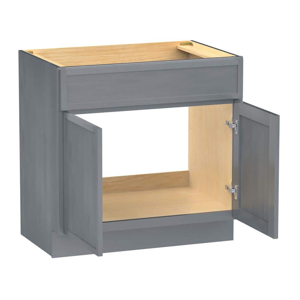 Vanity Art 36 in. W. x 21 in. D x 32.5 in. H 2-Doors Bath Vanity Cabinet without Top in Smoky Gray