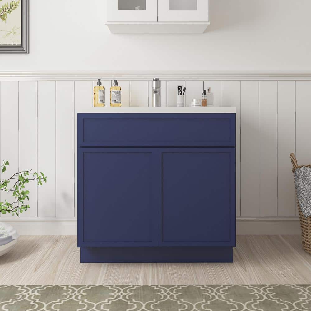 Vanity Art 39 in. W. x 21 in. D x 32.5 in. H 2-Doors Bath Vanity Cabinet without Top in Blue