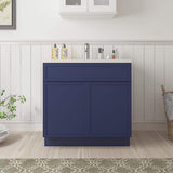 Vanity Art 39 in. W. x 21 in. D x 32.5 in. H 2-Doors Bath Vanity Cabinet without Top in Blue