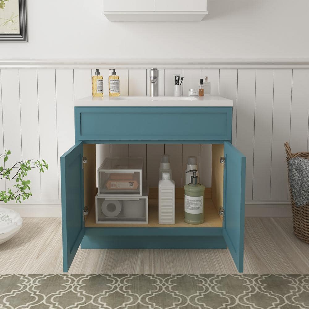 Vanity Art 39 in. W x 21 in. D x 32.5 in. H 2-Doors Bath Vanity Cabinet without Top in Sea Green