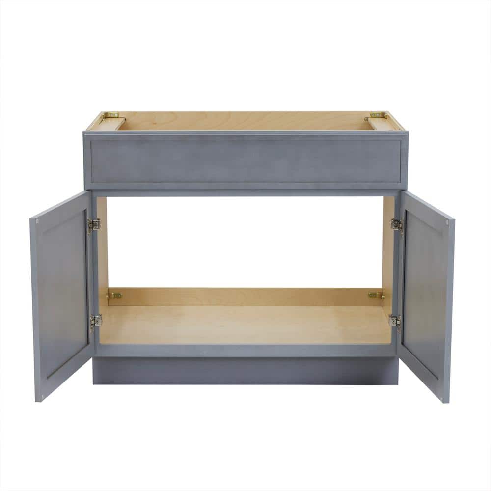 Vanity Art 39 in. W x 21 in. D x 32.5 in. H 2-Doors Bath Vanity Cabinet without Top in Smoky Gray