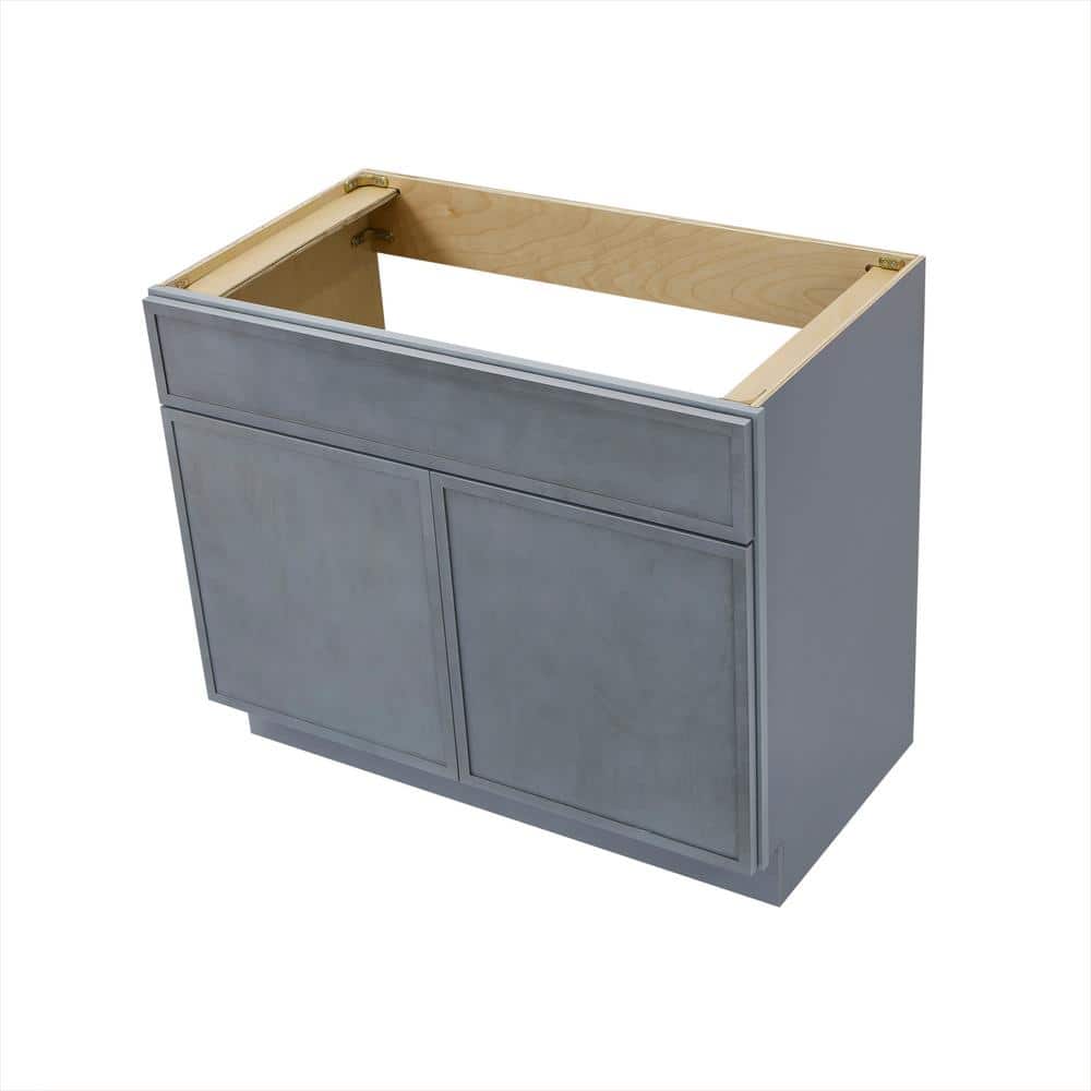 Vanity Art 39 in. W x 21 in. D x 32.5 in. H 2-Doors Bath Vanity Cabinet without Top in Smoky Gray