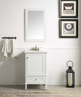 ANZZI Alexander Series 21-in Black Single Sink Bathroom Vanity with White Solid Surface Top (Mirror Included)