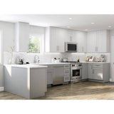 Contractor Express Cabinets Arlington Veiled Gray Plywood Shaker Stock Assembled Base Kitchen Cabinet Soft Close 33 in W x 24 in D x 34.5 in H