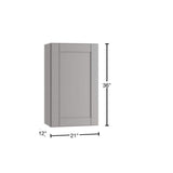 Contractor Express Cabinets Arlington Veiled Gray Plywood Shaker Stock Assembled Wall Kitchen Cabinet Soft Close 21 in W x 12 in D x 36 in H