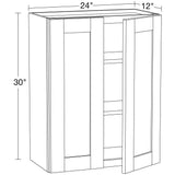Contractor Express Cabinets Arlington Veiled Gray Plywood Shaker Stock Assembled Wall Kitchen Cabinet Soft Close 24 in W x 12 in D x 30 in H