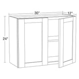 Contractor Express Cabinets Arlington Veiled Gray Plywood Shaker Stock Assembled Wall Kitchen Cabinet Soft Close 30 in W x 12 in D x 24 in H