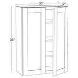 Contractor Express Cabinets Arlington Veiled Gray Plywood Shaker Stock Assembled Wall Kitchen Cabinet Soft Close 30 in W x 12 in D x 36 in H