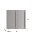 Contractor Express Cabinets Arlington Veiled Gray Plywood Shaker Stock Assembled Wall Kitchen Cabinet Soft Close 36 in W x 12 in D x 36 in H