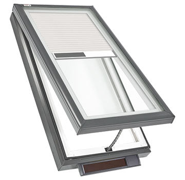 VELUX Curb Mount Solar Venting Impact LoE3 Skylight with White Room Darkening Shade VCS 2246 2006S
