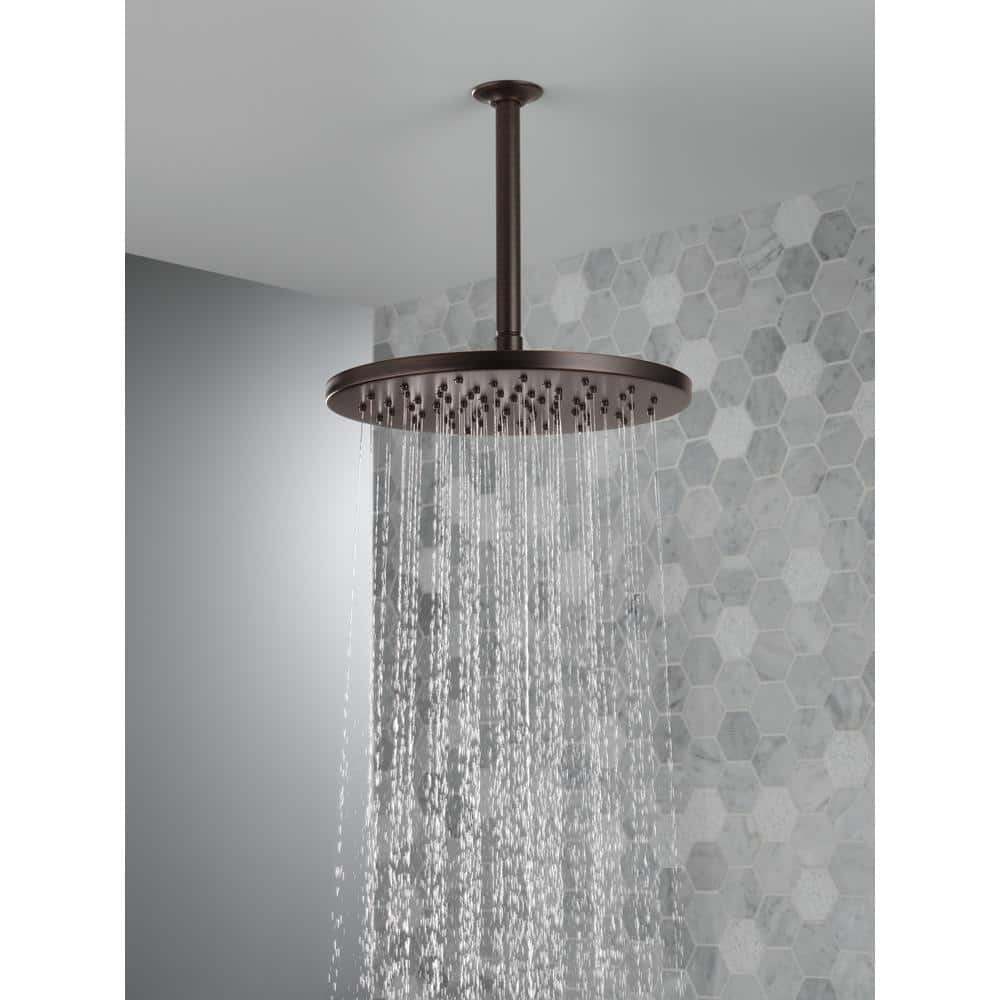 Delta 1-Spray 11.8 in. Single Wall-Mount Fixed Rain Shower Head in Venetian Bronze