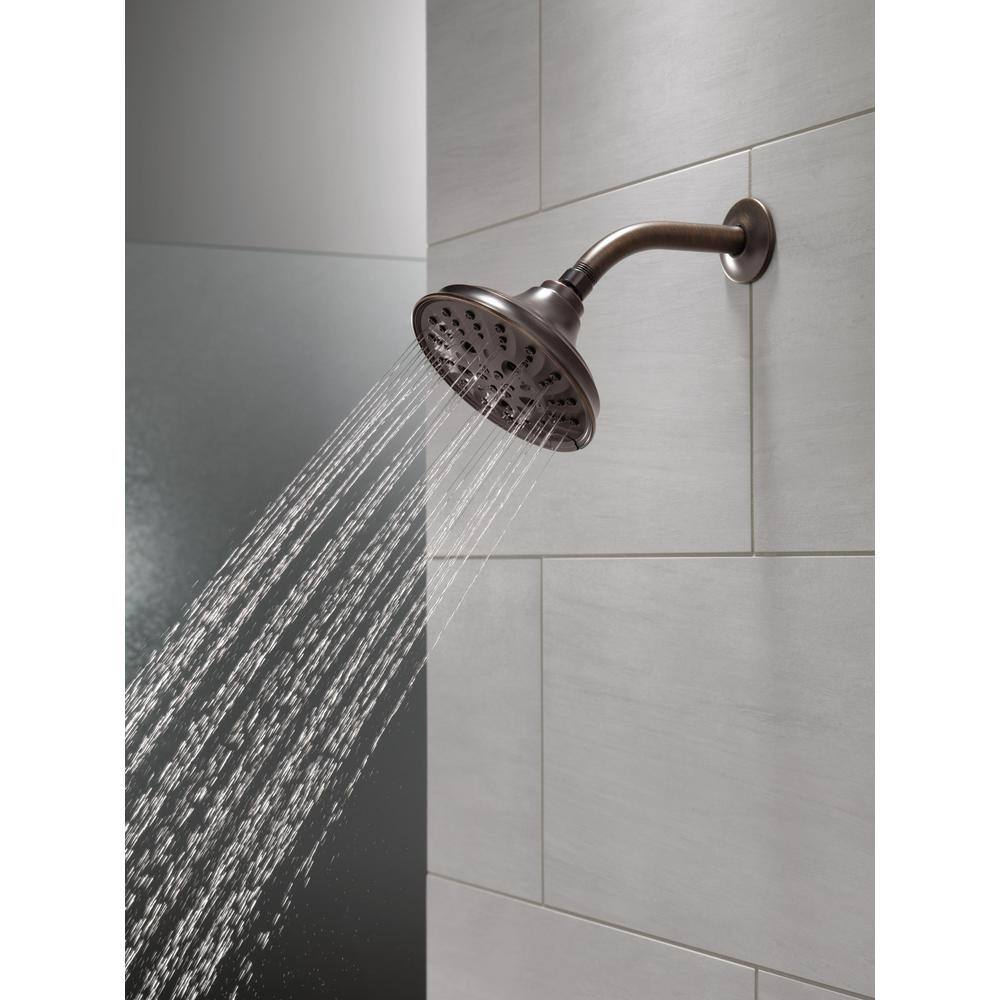 Delta Pivotal 5-Spray 6 in. Wall Mount Fixed Rain H2Okinetic Shower Head in Venetian Bronze