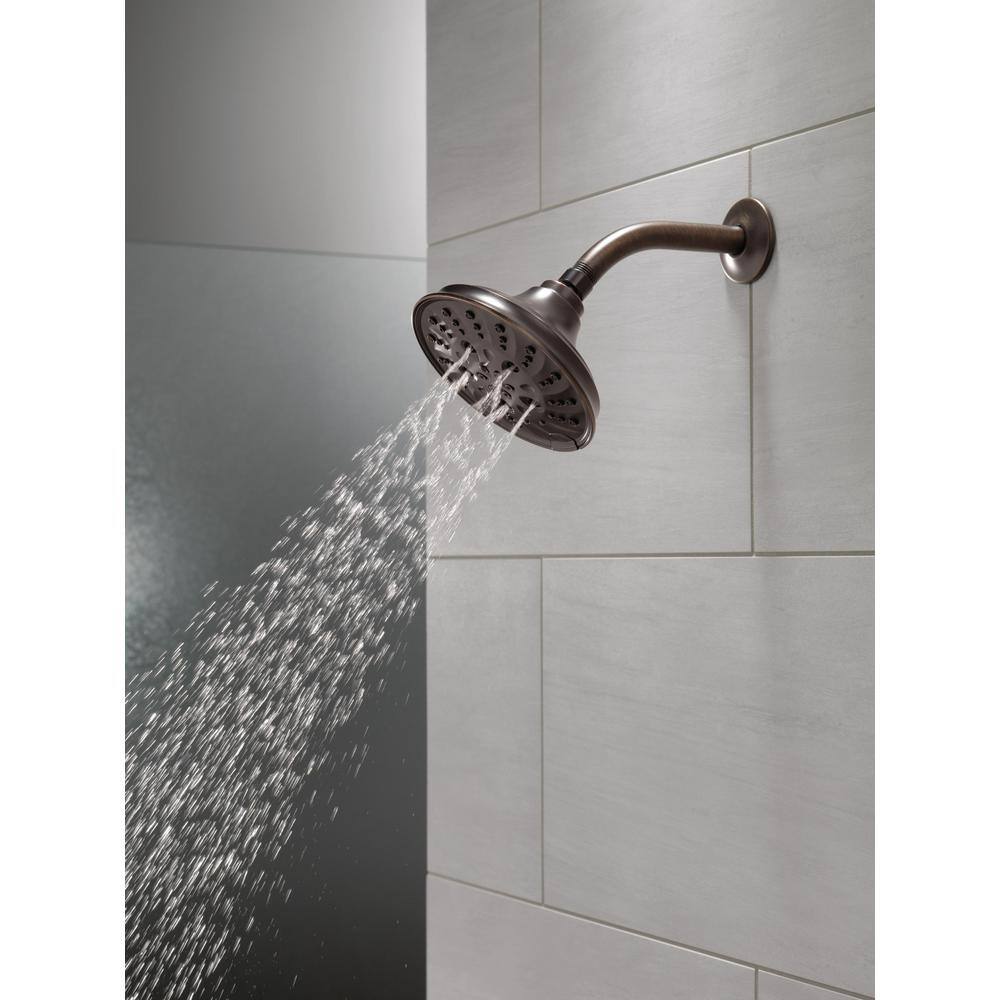 Delta Pivotal 5-Spray 6 in. Wall Mount Fixed Rain H2Okinetic Shower Head in Venetian Bronze