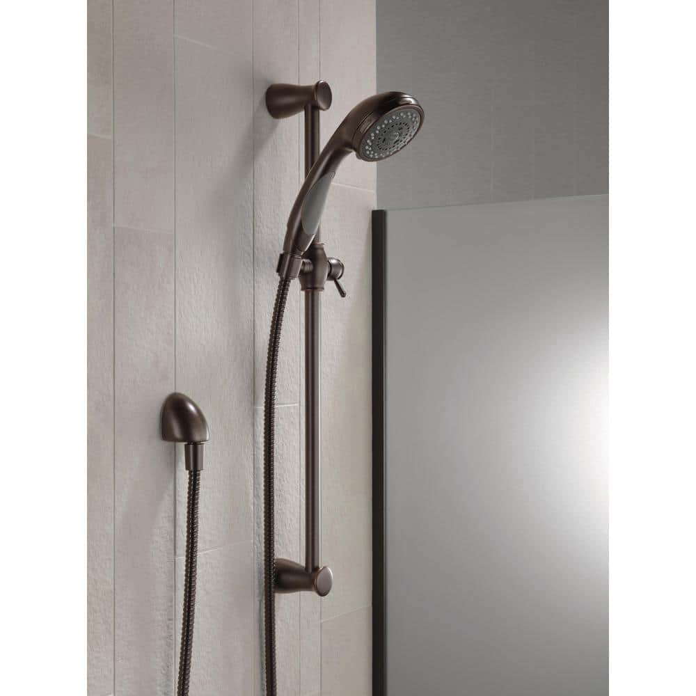 Delta 3-Spray Slide Bar Hand Shower, 24-in Bar, Venetian Bronze, 2.5 GPM, 70-in Hose
