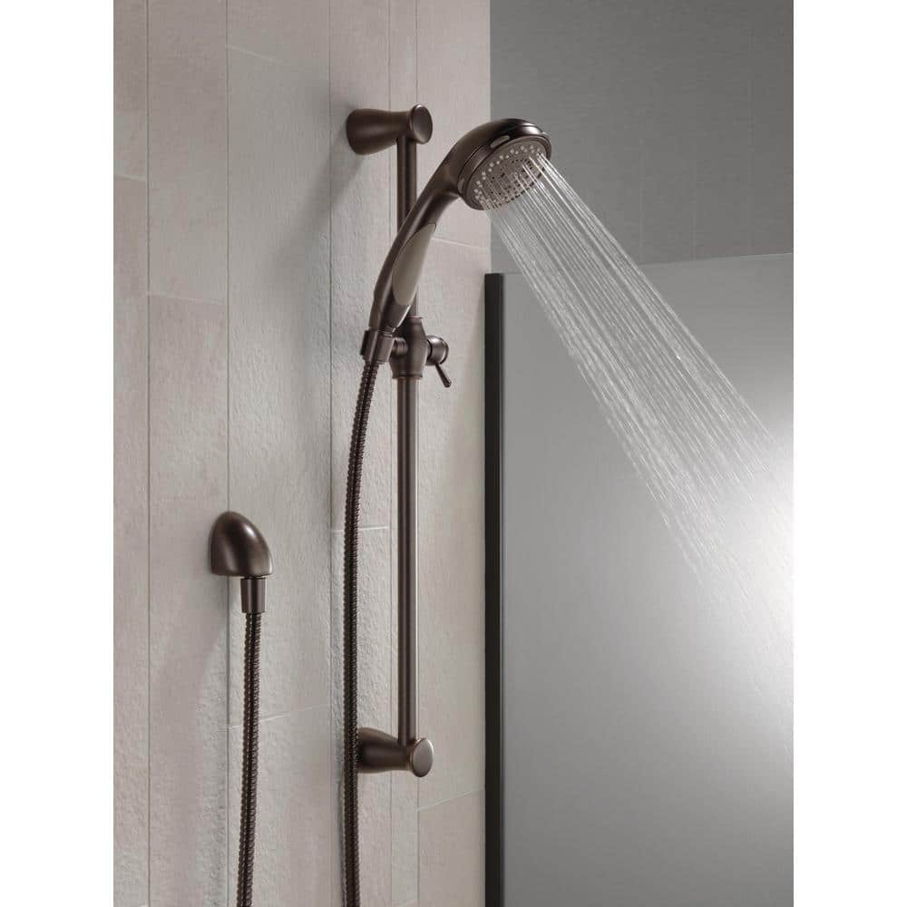 Delta 3-Spray Slide Bar Hand Shower, 24-in Bar, Venetian Bronze, 2.5 GPM, 70-in Hose