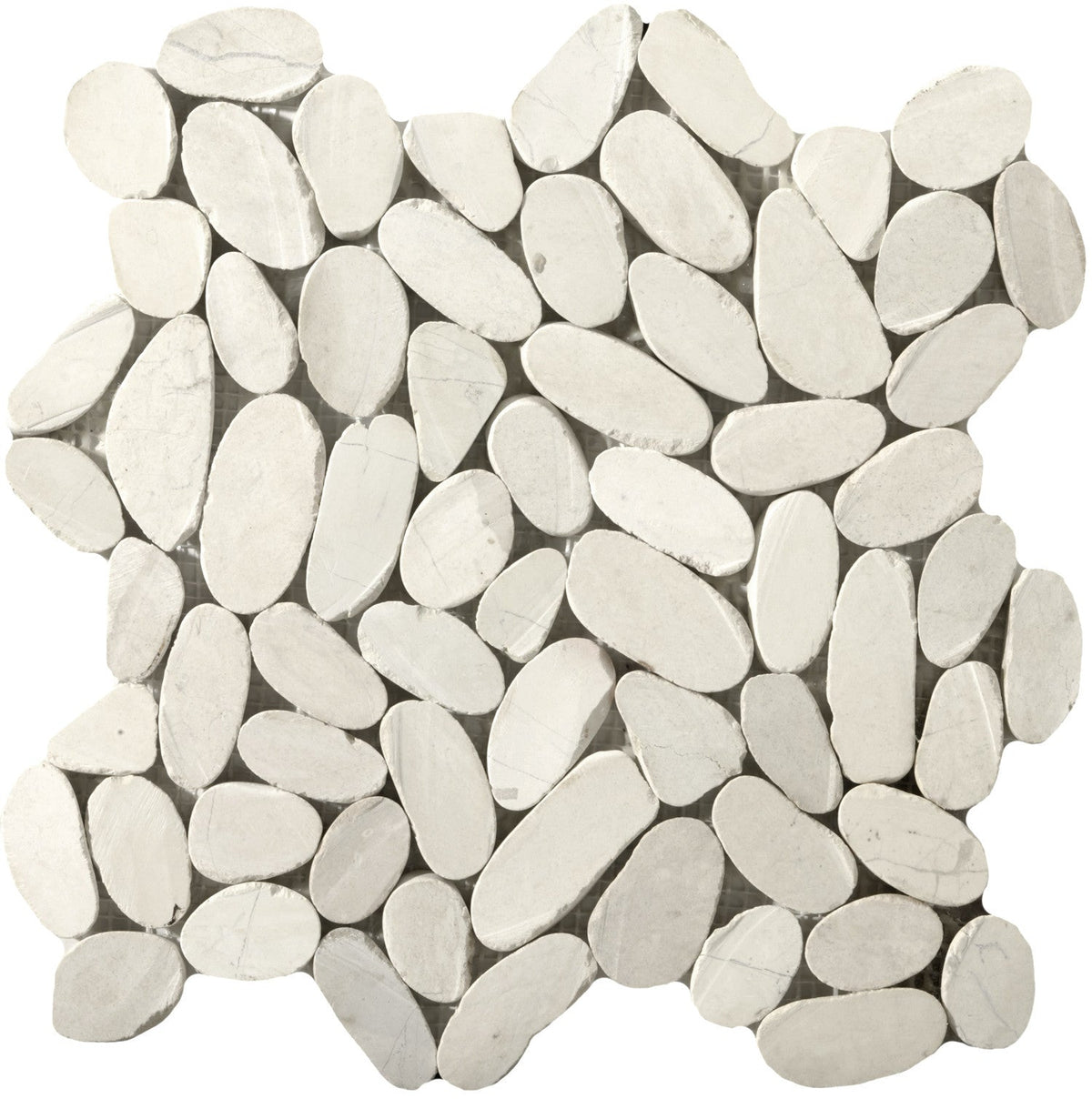 Emser Flat Venetian Pebble 11-Pack Ivory Natural Stone Border Tile (12-in x 12-in)