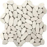 Emser Flat Venetian Pebble 11-Pack Ivory Natural Stone Border Tile (12-in x 12-in)