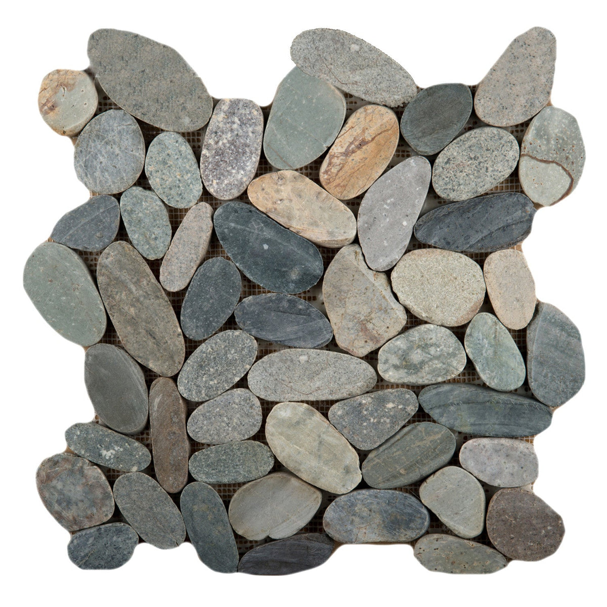 Emser Flat Venetian Pebble 11-Pack Ivory Natural Stone Border Tile (12-in x 12-in)