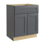 Richmond Venetian Onyx Plywood Shaker Ready to Assemble Base Kitchen Cabinet Soft Close 24 in W x 24 in D x 34.5 in H