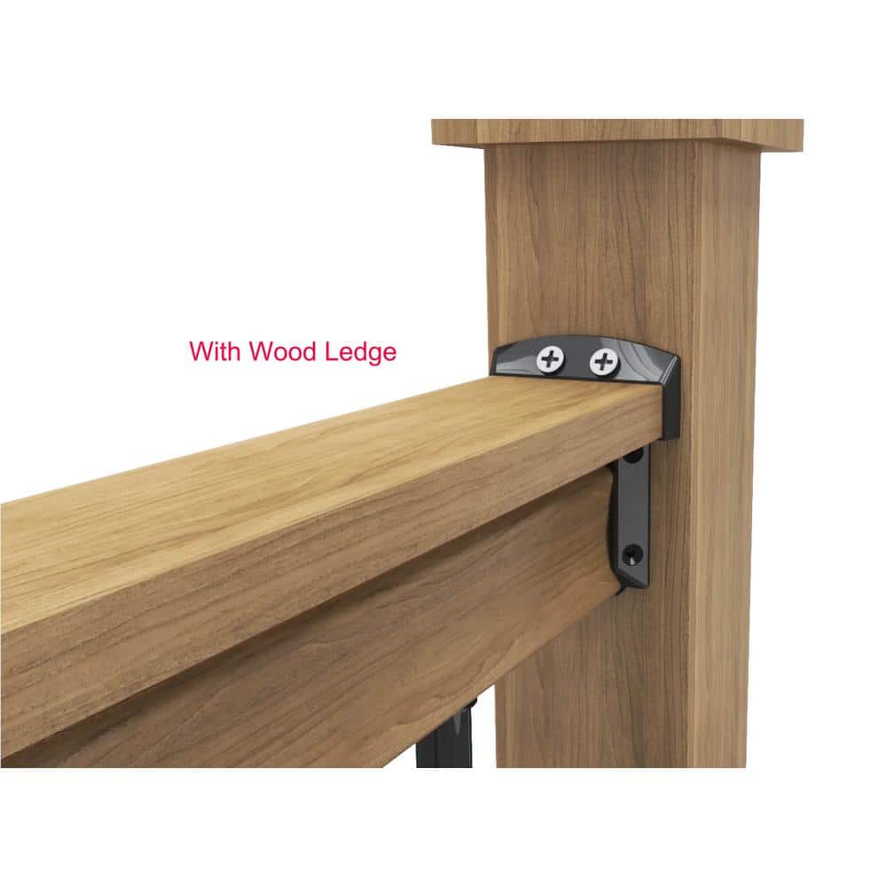 Veranda 37 in. x 6 ft. Brown Wood with Deck Rail Kit PTL edge