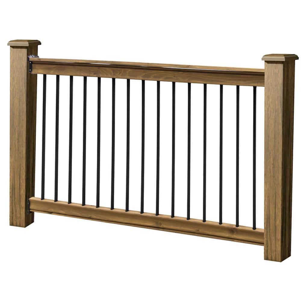 Veranda 37 in. x 6 ft. Brown Wood with Deck Rail Kit PTL edge