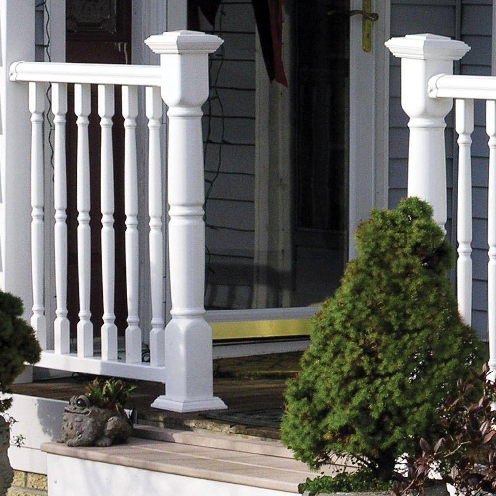 Veranda Williamsburg 8 ft. x 36 in. White PolyComposite Rail Kit without Brackets