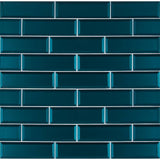 MSI Verde Azul Beveled 2.5 in. x 9 in. x 8mm Glossy Glass Blue Subway Tile (5.6 sq. ft. / case)