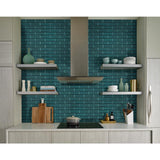 MSI Verde Azul Beveled 2.5 in. x 9 in. x 8mm Glossy Glass Blue Subway Tile (5.6 sq. ft. / case)