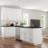 Arlington Vesper White Plywood Shaker Stock Assembled Base Kitchen Cabinet Soft Close 33 in W x 24 in D x 34.5 in H