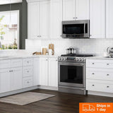 Contractor Express Cabinets Arlington Vesper White Plywood Shaker Stock Assembled Pantry Kitchen Cabinet Soft Close 18 in W x 24 in D x 90 in H