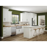 Contractor Express Cabinets Arlington Vesper White Plywood Shaker Stock Assembled Wall Kitchen Cabinet Soft Close 15 in W x 12 in D x 30 in H