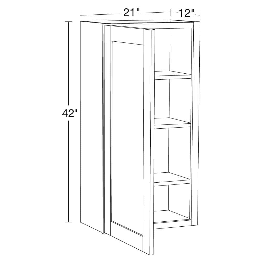 Contractor Express Cabinets Arlington Vesper White Plywood Shaker Stock Assembled Wall Kitchen Cabinet Soft Close 21 in W x 12 in D x 42 in H