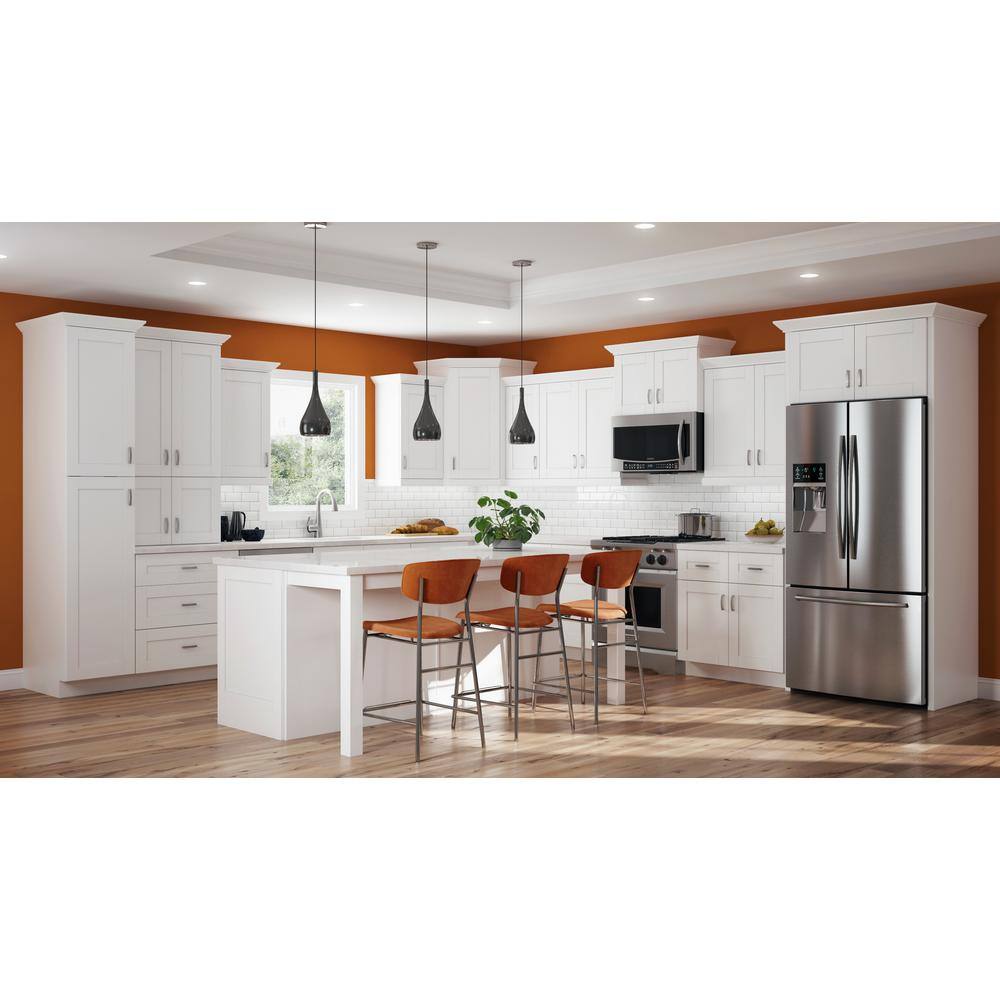 Contractor Express Cabinets Arlington Vesper White Plywood Shaker Stock Assembled Wall Kitchen Cabinet Soft Close 36 in W x 12 in D x 36 in H