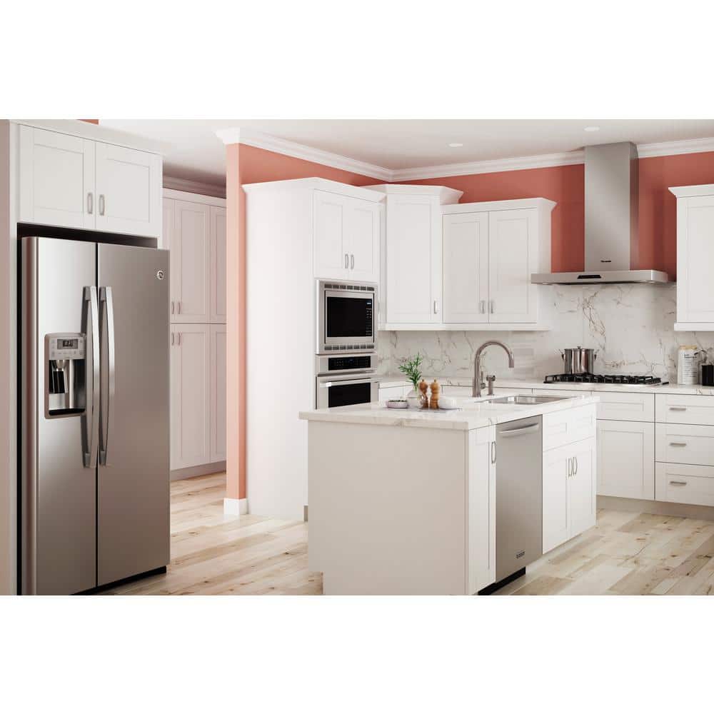Contractor Express Cabinets Arlington Vesper White Plywood Shaker Stock Assembled Wall Kitchen Cabinet Soft Close 36 in W x 12 in D x 36 in H
