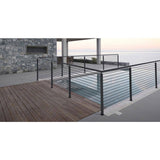 VEVOR Cable Railing Post 42 in. L x 2 in. W x 2 in. H Steel L-Shaped Hole Corner Railing Post SUS304 Stainless Steel Rail Post
