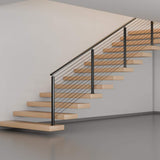 VEVOR Cable Railing Post 42 in. L x 2 in. W x 2 in. H 30° Angled Hole Stair Railing Post Black Cable Rail Post (1-Pack )