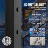 VEVOR Cable Railing Post 42 in. L x 2 in. W x 2 in. H 30° Angled Hole Stair Railing Post Black Cable Rail Post (1-Pack )